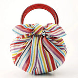 Bath towel bag 70cm with ring | Shimashima pattern Modangeru | Organic cotton | Musubi Musubi