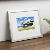 Woodblock Print | Seisuiji Temple | Created by Kenshi Takenaka | Kyoto Made in Japan Interior Art | Takenakado Takenakado
