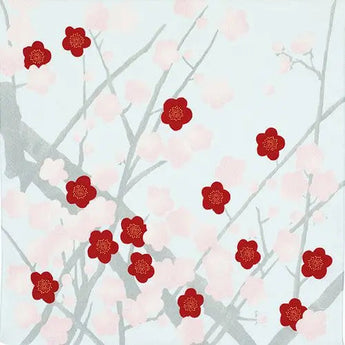 Wind Bath Curtain 70cm | Plum Blossom / White Mouse Color | Koyochirimen Tomo Shrine Series | Poliestel | Musubi Musubi