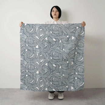Wind chime curtain 100cm | Isa pattern knot | Double-sided dyeing Blue / Orange | Silk shantung | Musubi Musubi