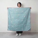 Wind chime 100cm | Isa pattern Peony | Double-sided dyeing Red / Blue glaze (water color) | Silk chantan | Musubi Musubi