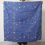Wind Bath Curtain 100cm | Sand Pattern Knot | Double-sided Dye Dark Gray / Blue | Silk Shantung | Musubi Musubi