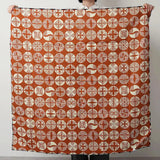 Wind Bath Towel 100cm | Isa Pattern Pine | Double-sided Dyeing Iron Color / Red Color | Wool Shantung | Musubi Musubi