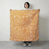 Wind chime curtain 100cm | Isa pattern knot | Double-sided dyeing Blue / Orange | Silk shantung | Musubi Musubi