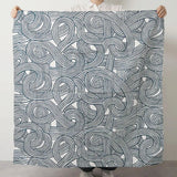 Wind chime curtain 100cm | Isa pattern knot | Double-sided dyeing Blue / Orange | Silk shantung | Musubi Musubi