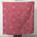 Wind chime 100cm | Isa pattern Peony | Double-sided dyeing Red / Blue glaze (water color) | Silk chantan | Musubi Musubi