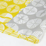 Wind Bath Curtain 100cm | Isa Pattern Pine | Double-sided Dye Yellow / Green | Silk Shantung | Musubi Musubi