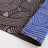 Wind Bath Curtain 100cm | Sand Pattern Knot | Double-sided Dye Dark Gray / Blue | Silk Shantung | Musubi Musubi
