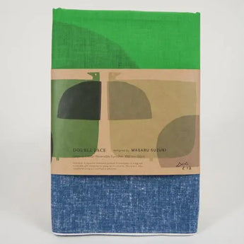 Wind Chime 100cm | WATER BIRD / Green Navy | Bell Tree Masaru - Double Face | Organic Cotton | Musubi Musubi
