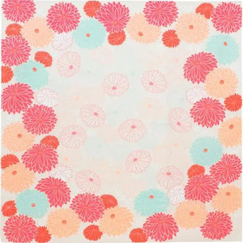 Wind Bath Curtain 100cm | Lotus Leaf / Red | Himesubi Series - Adeline Klam | Organic Cotton | Musubi Musubi