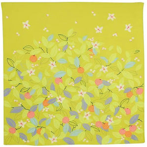 風呂敷 70cm｜シトラス柄 / イエロー｜ひめむすびシリーズ - Adeline Klam｜オーガニックコットン｜むす美 むす美