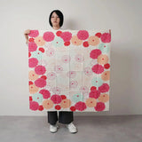 Wind Bath Curtain 100cm | Lotus Leaf / Red | Himesubi Series - Adeline Klam | Organic Cotton | Musubi Musubi