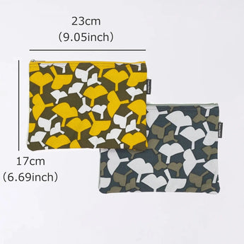 Flat pouch | Ginkgo leaves | Hand-dyed fabric, umbrella cloth, 100% cotton, pouch, made in Japan | For your happiness 【 Fuwa Market Original 】 Fuwa Market