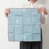 Wind chime 48cm | Isa pattern Peony | Double-sided dyeing Red / Aqua (Water color) | Silk shantung | Musubi Musubi