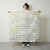 Wind Bath Curtain 100cm | Isa Pattern Pine | Double-sided Dye Yellow / Green | Silk Shantung | Musubi Musubi