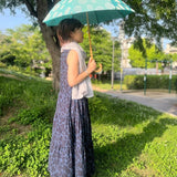 HiraTen 播州織 日傘 長傘 水玉 ライトグリーン