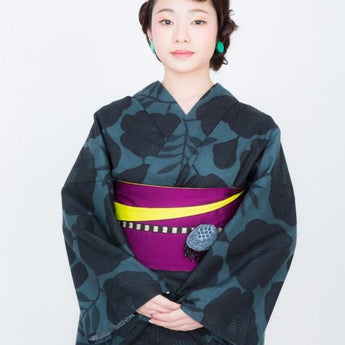 makumo 浴衣 椿 黒