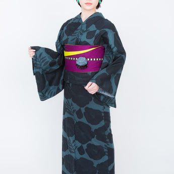 makumo 浴衣 椿 黒