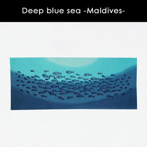【手ぬぐい】 綿100% 注染 紺碧の海 -Maldives- にじゆら